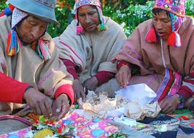 Andean sacred ritual to Pachamama